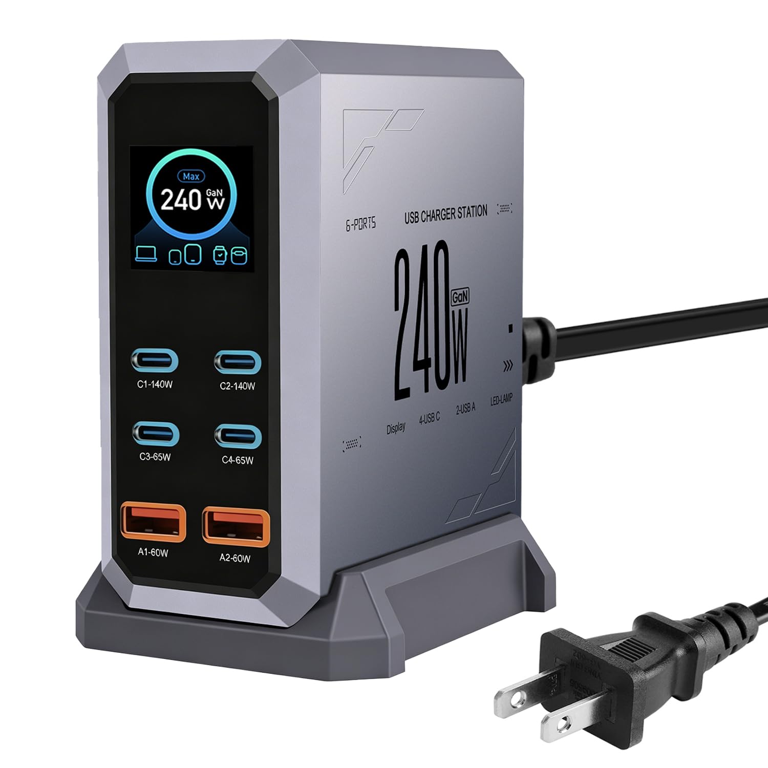 Amazon | USB充電器 合計240W PD充電器「LCDディスプレイ/単ポート140W